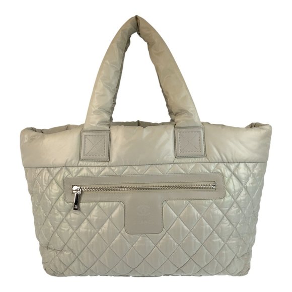 CHANEL Cocoon Gray Nylon Tote Bag with Silver Hardware, Women's Shoulder - Picture 1 of 10